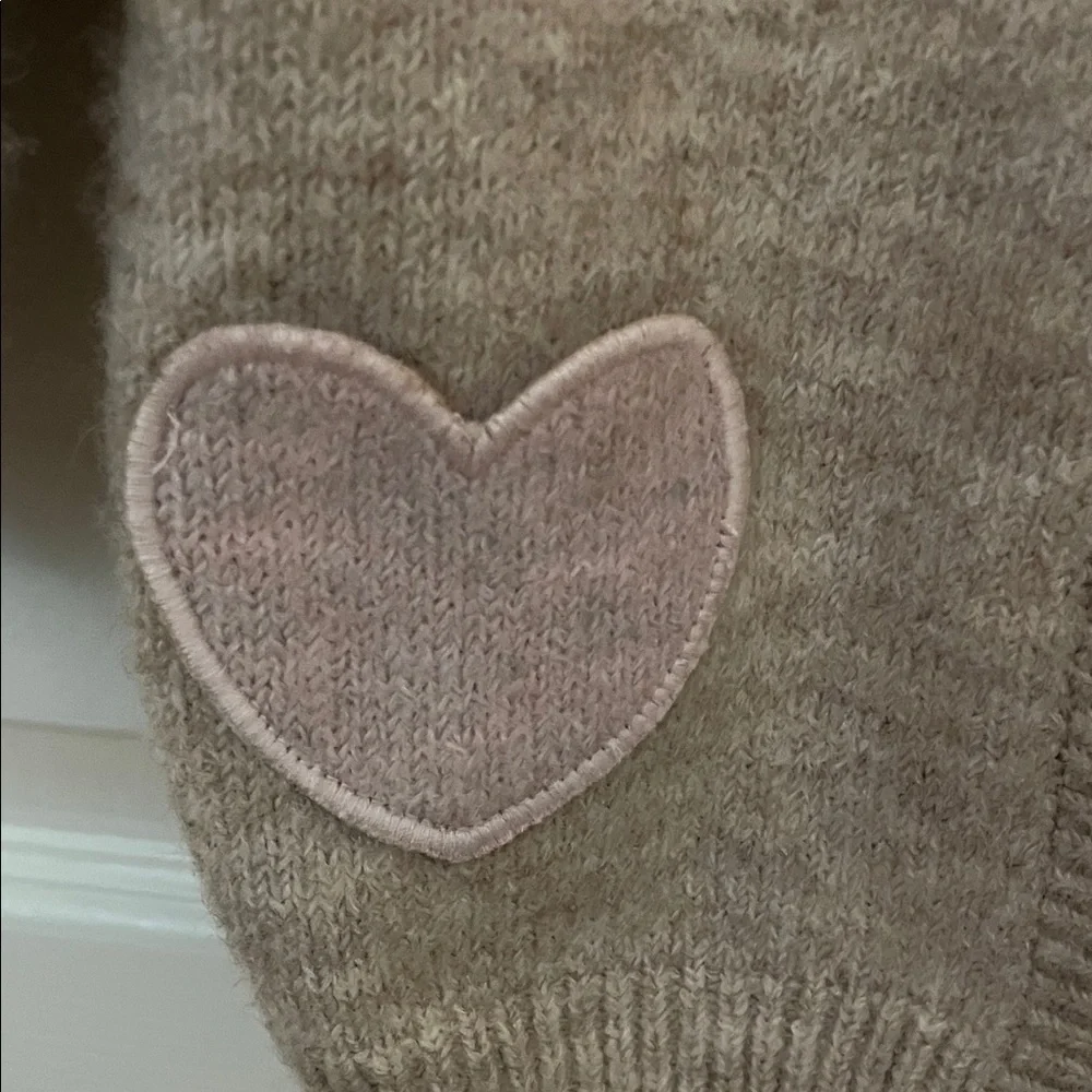 Cozy Beige Cardigan with Heart Pockets